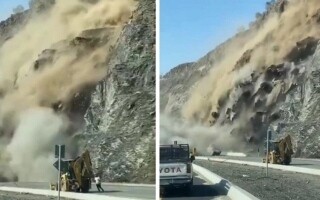 Скрытие дороги из-за обрушения в Асире, Саудовская Аравия