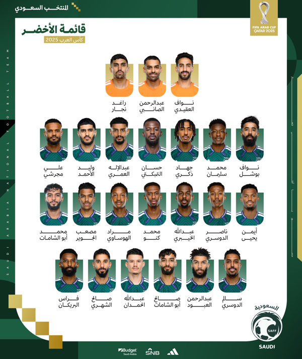 Saudi Arabia Announces Squad for Arab Cup